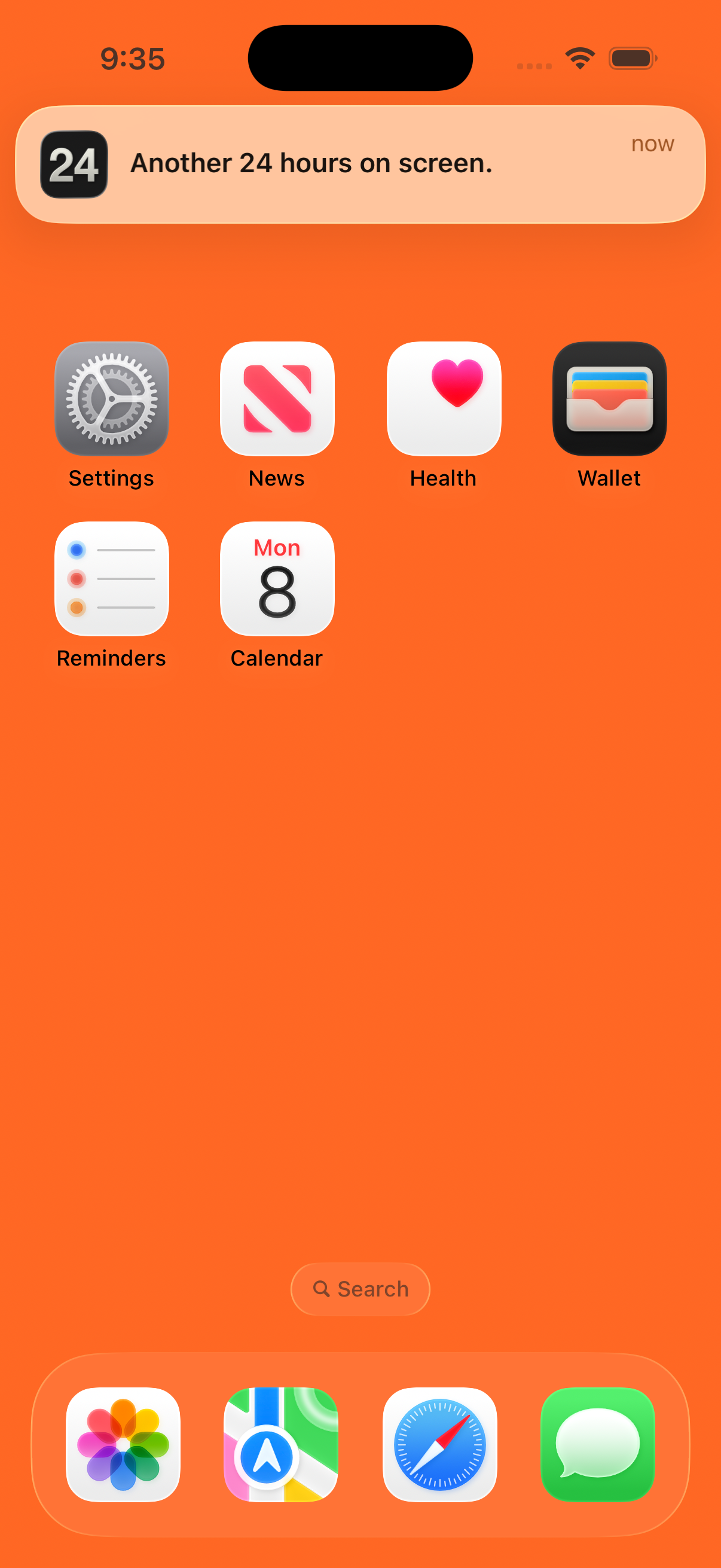 Another24 push notification — Another 24 hours on screen.